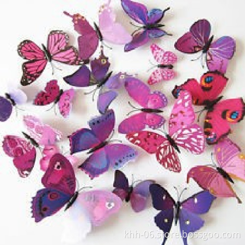 Antique colored 3d butterfly wall sticker plastic 3d wall sticker